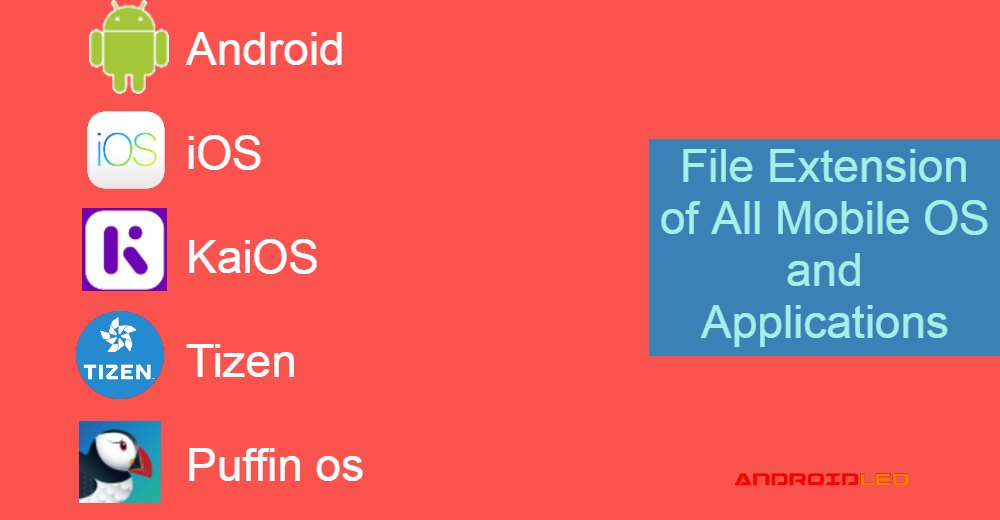 File Extension of Android, ios, tizen, kaios, puffin os