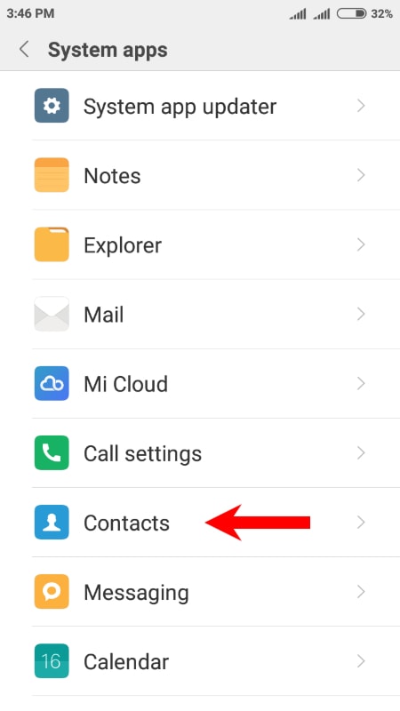 how to export contacts in xiaomi device