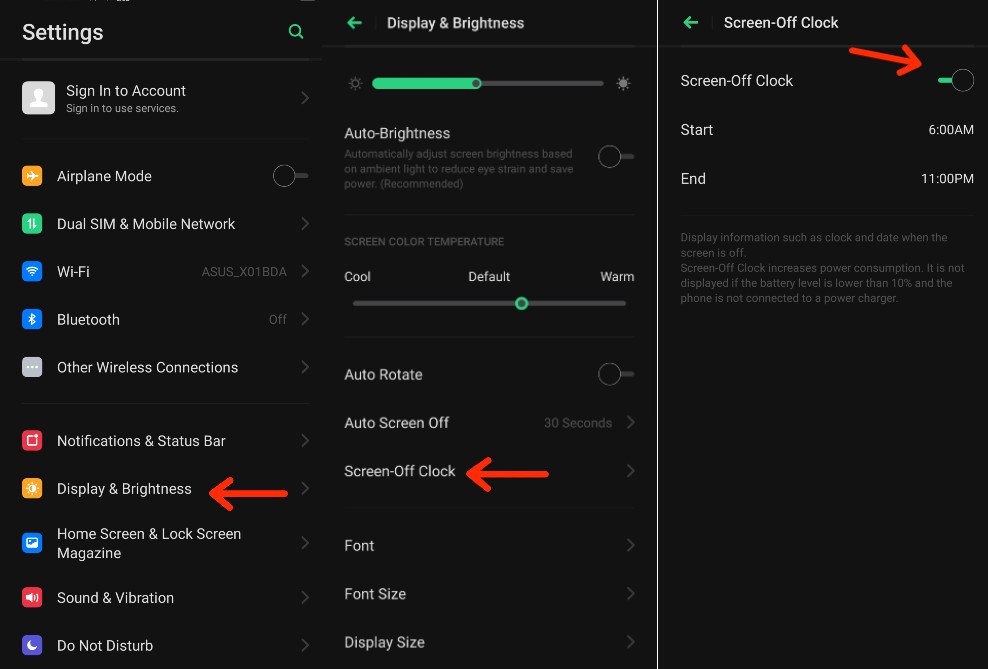 How to Enable Screen-Off Clock